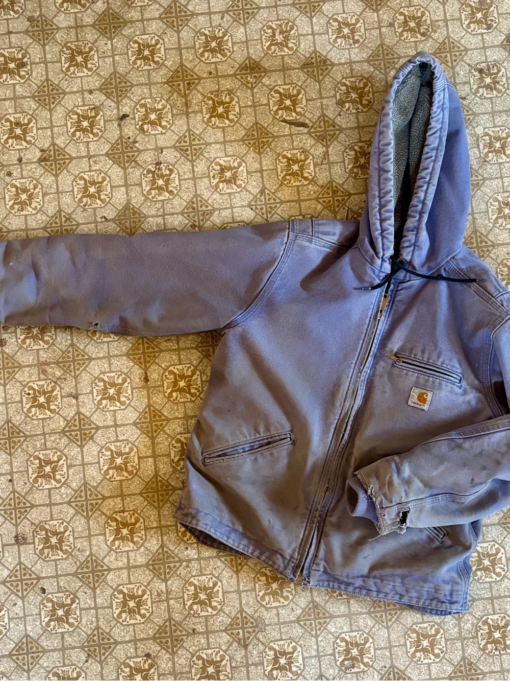 Vintage Women’s Light Purple Carhartt Hooded Jacket